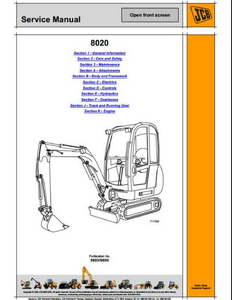 JCB 8020 Mini Excavator manual