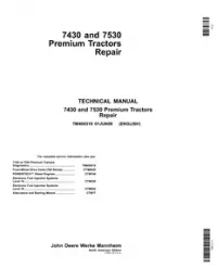 John Deere 7430 and 7530 Premium Tractors Repair Service Manual  preview