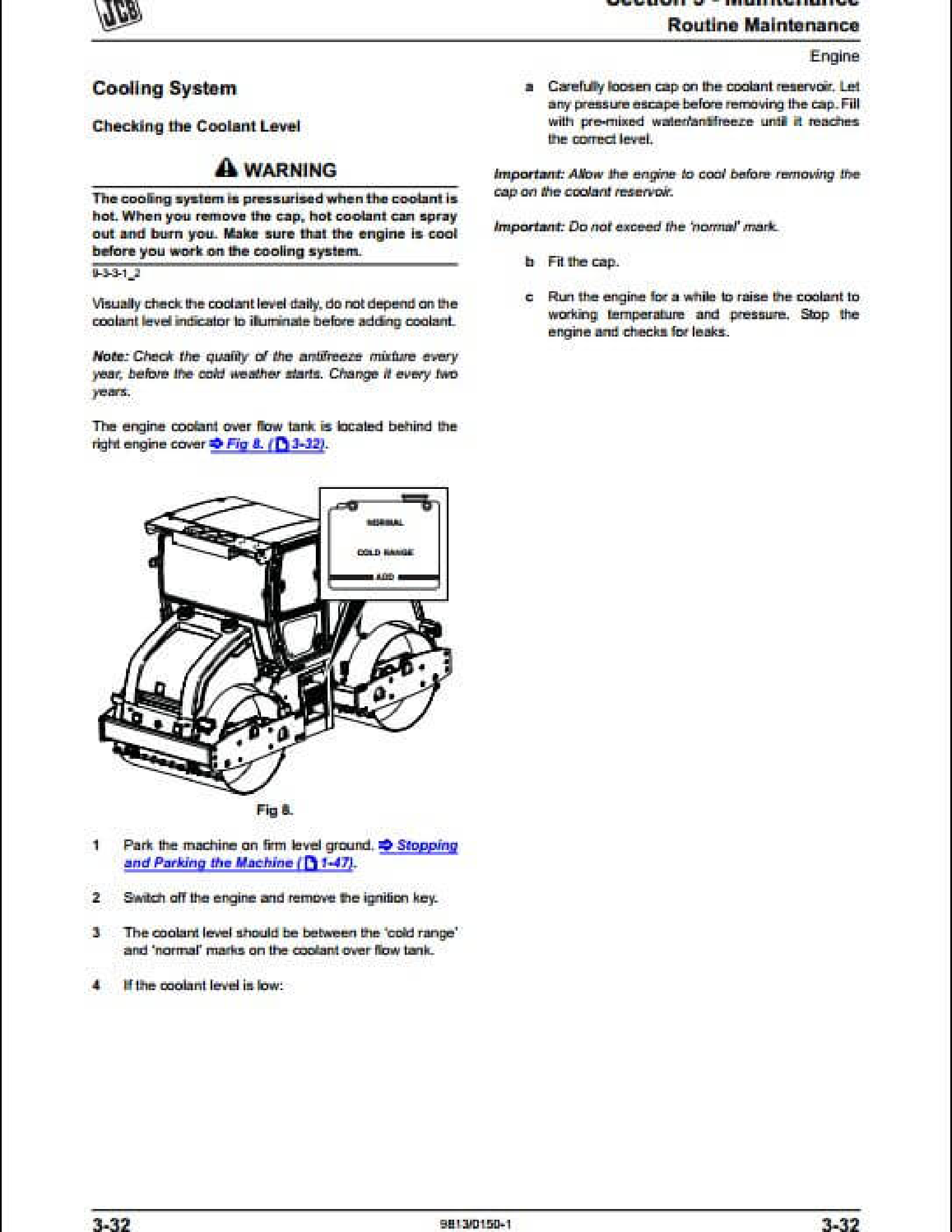 JCB 801 Tracked Excavator manual