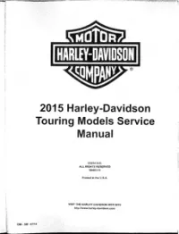 2015 Harley-Davidson Touring Models Service Repair Manual preview