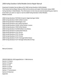 2008 Harley-Davidson Softail Models Service Repair Manual preview