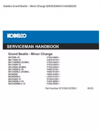 Kobelco Grand Beetle – Minor Change SERVICEMAN’S HANDBOOK preview