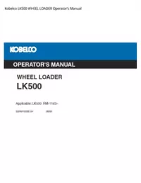 Kobelco LK500 WHEEL LOADER Operator’s Manual preview