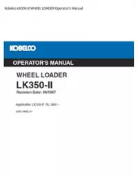 Kobelco LK350-II WHEEL LOADER Operator’s Manual preview
