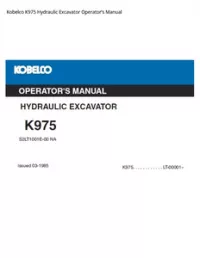 Kobelco K975 Hydraulic Excavator Operator’s Manual preview