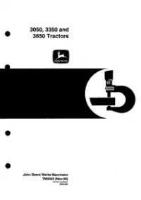 John Deere 3050 3350 3650 Tractor Service Repair Workshop Manual-TM4443 preview