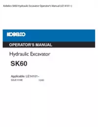 Kobelco SK60 Hydraulic Excavator Operator’s Manual (LE14101~) preview