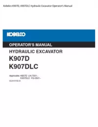 Kobelco K907D  K907DLC Hydraulic Excavator Operator’s Manual preview