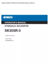 Kobelco SK35SR-3 HYDRAULIC EXCAVATOR Operator’s Manual preview