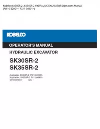 Kobelco SK30SR-2   SK35SR-2 HYDRAULIC EXCAVATOR Operator’s Manual (PW10-22001~  PX11-08901~) preview