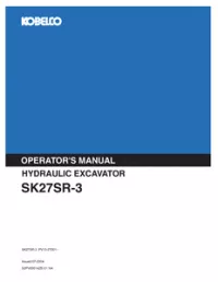 Kobelco SK27SR-3 HYDRAULIC EXCAVATOR Operator’s Manual preview