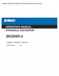Kobelco SK25SR-2 HYDRAULIC EXCAVATOR Operator’s Manual preview