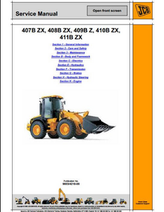 JCB 407B ZX Wheel Loader manual
