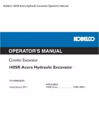 Kobelco 140SR Acera Hydraulic Excavator Operator’s Manual preview