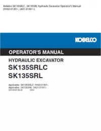 Kobelco SK135SRLC   SK135SRL Hydraulic Excavator Operator’s Manual (YH02-01301~  LK01-01001~) preview