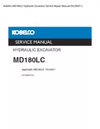 Kobelco MD180LC Hydraulic Excavator Service Repair Manual (YG-0647~) preview