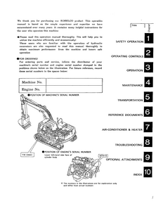 Kobelco SK120LC Hydraulic Excavator Operator’s manual