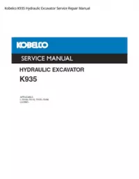 Kobelco K935 Hydraulic Excavator Service Repair Manual preview