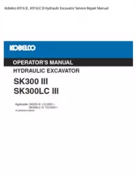 Kobelco K916 II   K916LC II Hydraulic Excavator Service Repair Manual preview