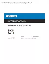 Kobelco K914 Hydraulic Excavator Service Repair Manual preview
