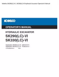 Kobelco SK290(LC)-VI   SK330(LC)-VI Hydraulic Excavator Operator’s Manual preview