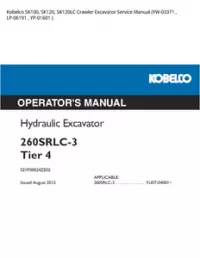 Kobelco SK100  SK120  SK120LC Crawler Excavator Service Manual (YW-03371   LP-06191   YP-01601 ) preview
