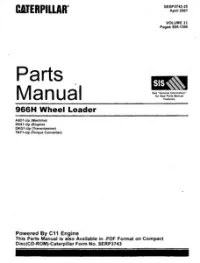 2005 Caterpillar 966H Wheel Loader Workshop Parts Manual preview