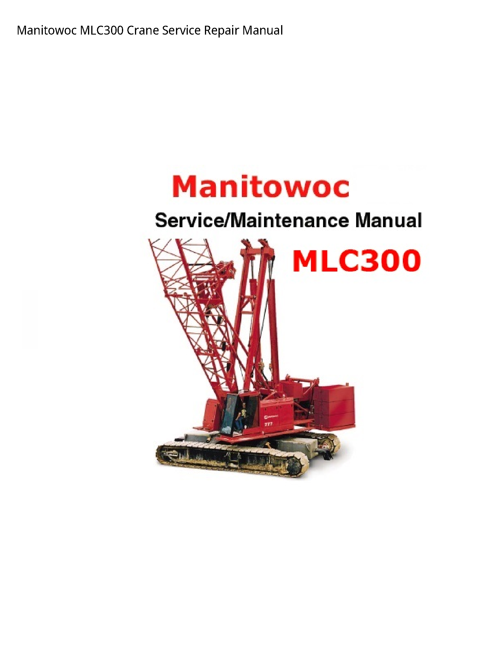 Manitowoc MLC300 Crane manual