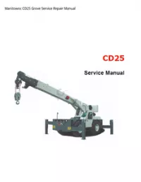 Manitowoc CD25 Grove Service Repair Manual preview