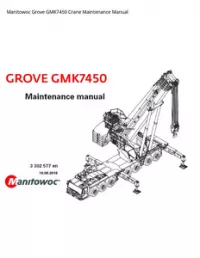 Manitowoc Grove GMK7450 Crane Maintenance Manual preview