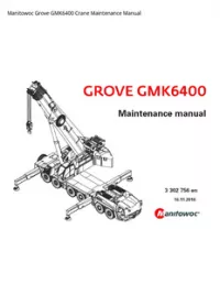 Manitowoc Grove GMK6400 Crane Maintenance Manual preview