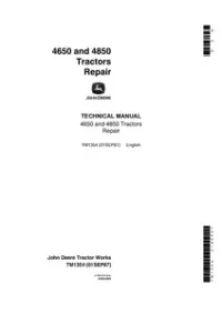John Deere 4650 and 4850 Tractors Technical Repair Service Manual - TM1354 preview