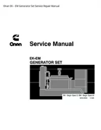 Onan EK – EM Generator Set Service Repair Manual preview