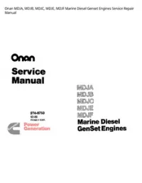 Onan MDJA  MDJB  MDJC  MDJE  MDJF Marine Diesel Genset Engines Service Repair Manual preview