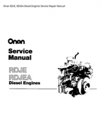 Onan RDJE  RDJEA Diesel Engines Service Repair Manual preview