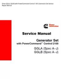Onan GGLA  GGLB (with PowerCommand Control 1301) Generator Set Service Repair Manual preview