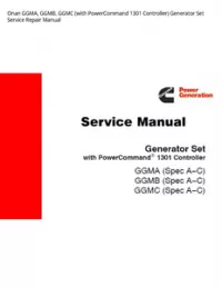 Onan GGMA  GGMB  GGMC (with PowerCommand 1301 Controller) Generator Set Service Repair Manual preview