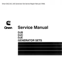 Onan DJB  DJC  DJE Generator Set Service Repair Manual (1994) preview
