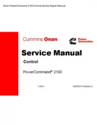 Onan PowerCommand 2100 Control Service Repair Manual preview