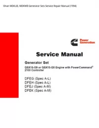 Onan MDKUB  MDKWB Generator Sets Service Repair Manual (1994) preview