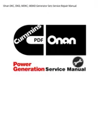 Onan DKC  DKD  MDKC  MDKD Generator Sets Service Repair Manual preview