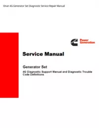 Onan 4G Generator Set Diagnostic Service Repair Manual preview