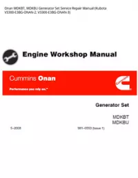 Onan MDKBT  MDKBU Generator Set Service Repair Manual (Kubota V3300-E3BG-ONAN-2  V3300-E3BG-ONAN-3) preview