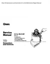 Onan YD Generators and Controls (4.5 to 30.0 kW) Service Repair Manual preview