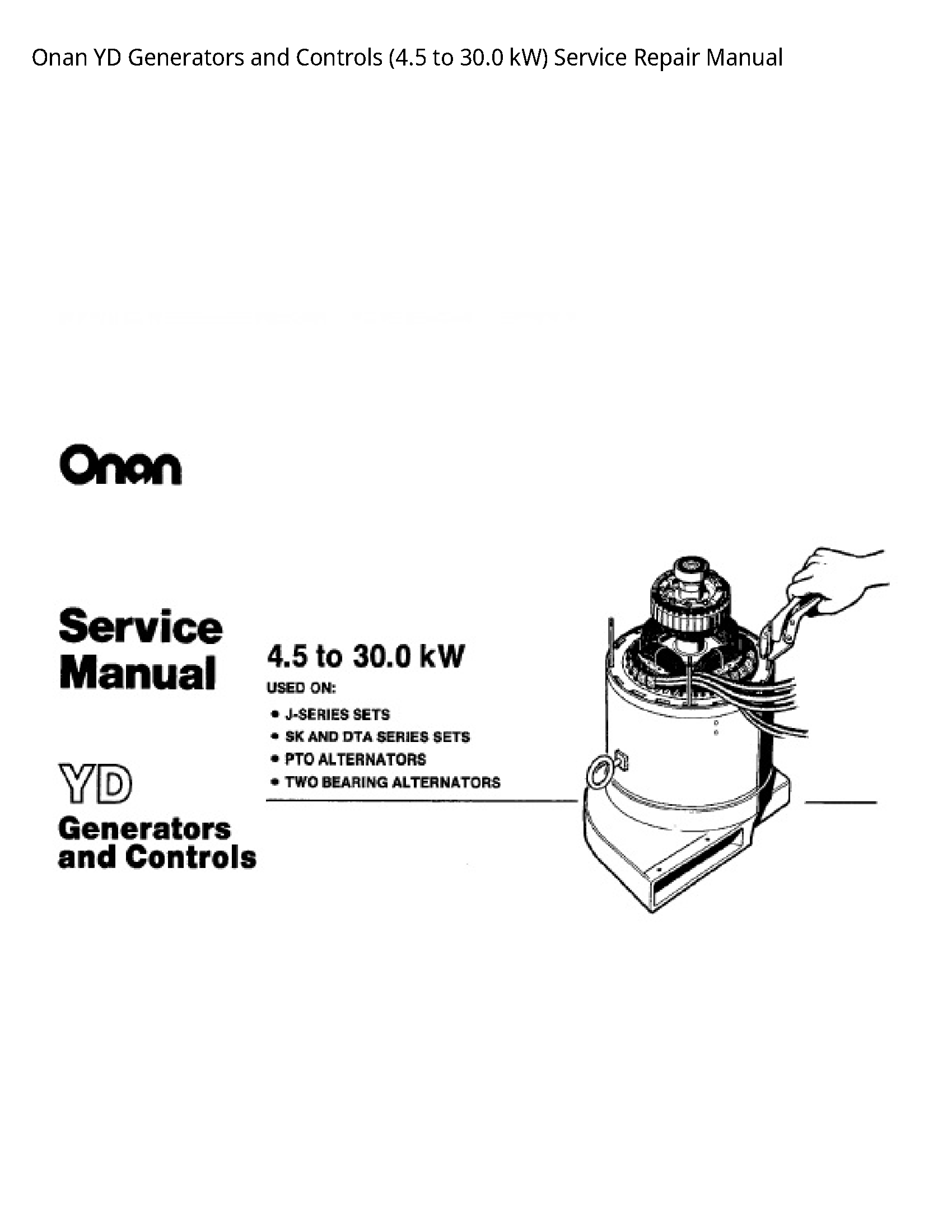 Onan (4.5 YD Generators  Controls to kW) manual