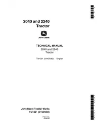 John Deer 2040 and 2240 Tractor Service Manual  - TM1221 preview