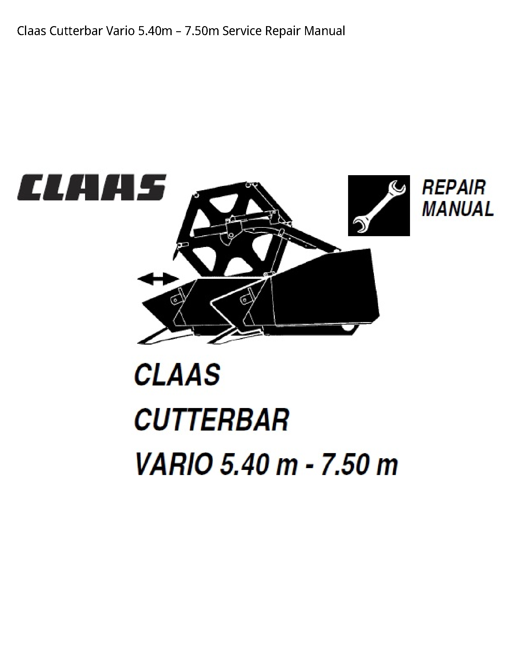 Claas 5.40m Cutterbar Vario manual