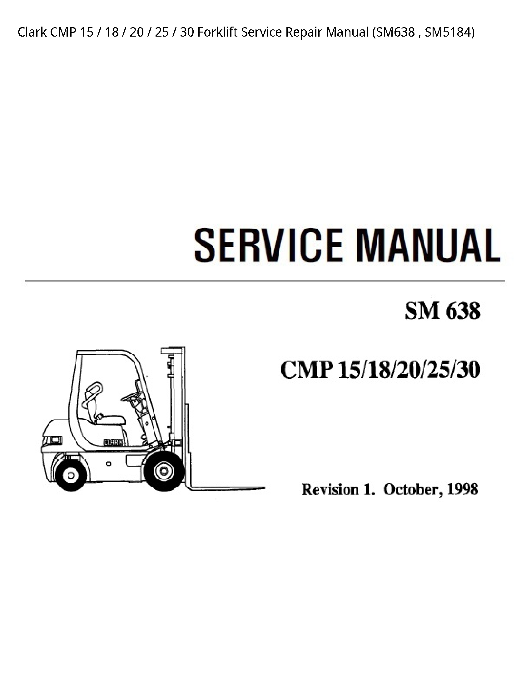 Clark 15 CMP Forklift manual