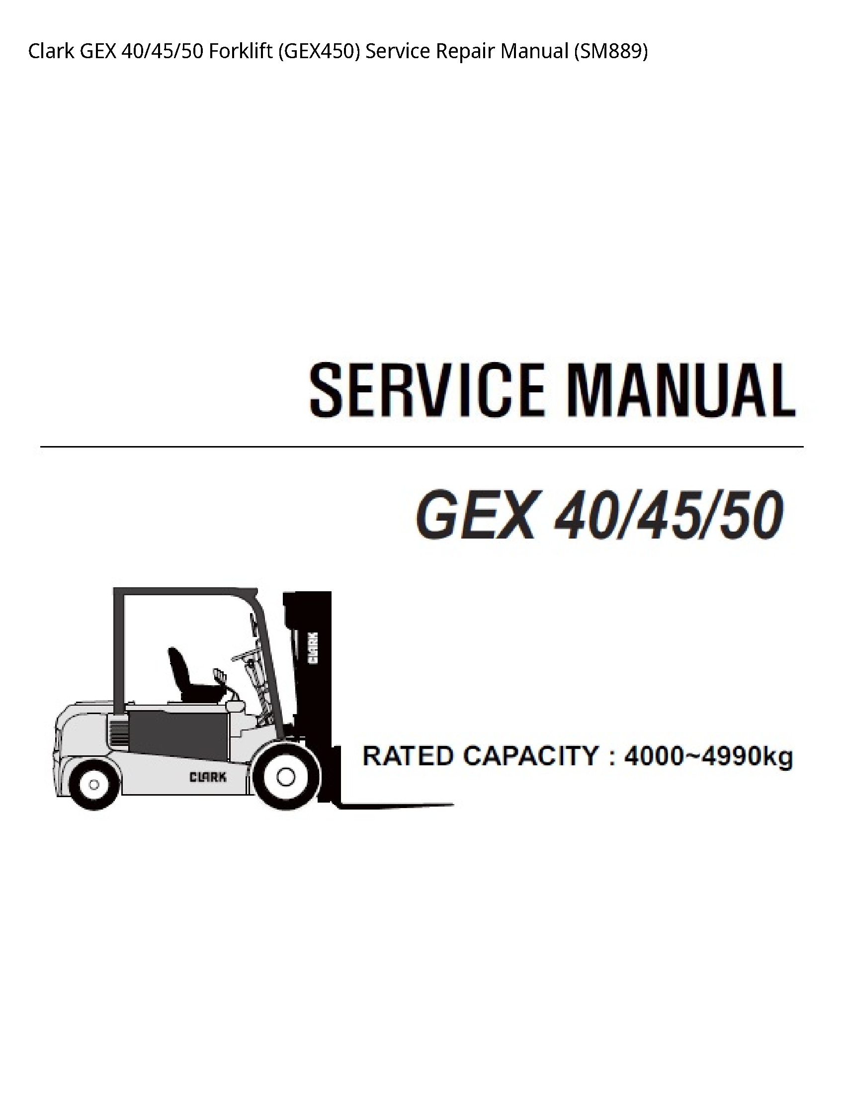 Clark 40 GEX Forklift manual