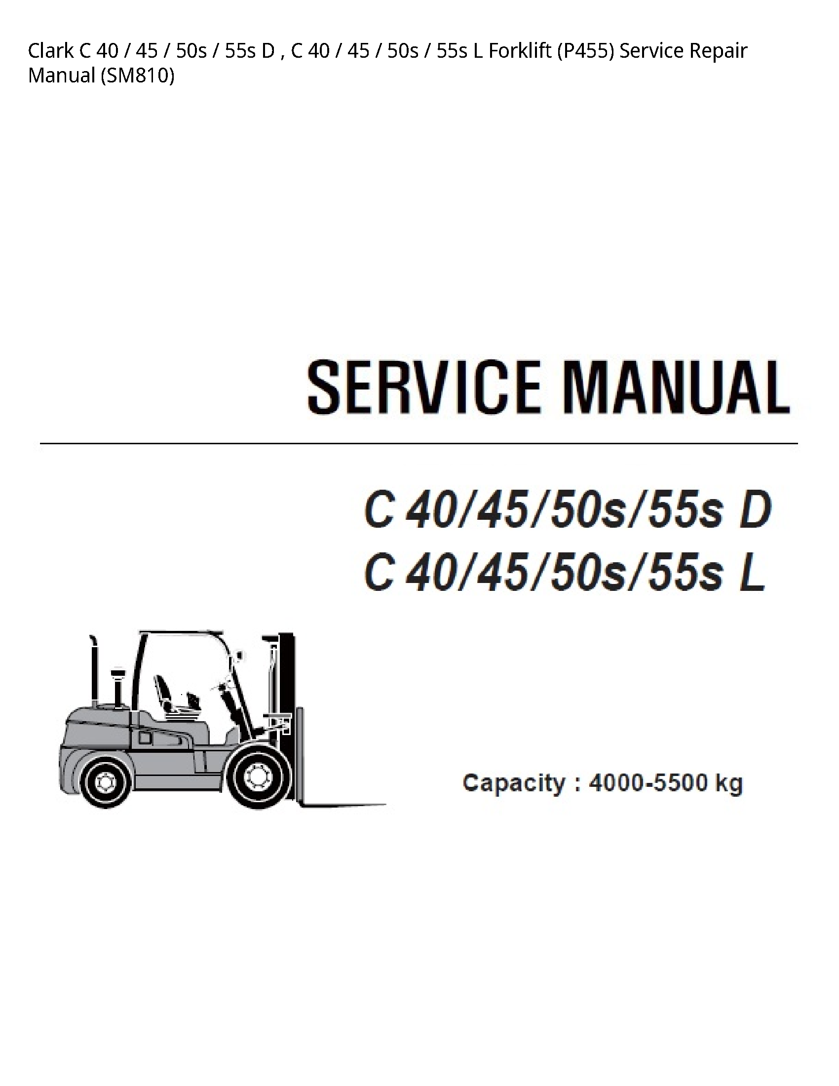 Clark 40 Forklift manual